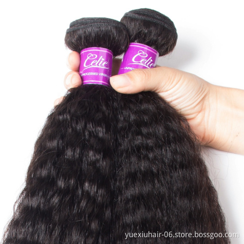 Celie Kinky Straight Yaki Free Sample Factory Price Cheap Wholesale 100% Human Hair Full Cuticle Aligned Virgin Brazilian Hair
